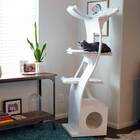 The Refined Feline Tall Lotus Modern Cat Tower