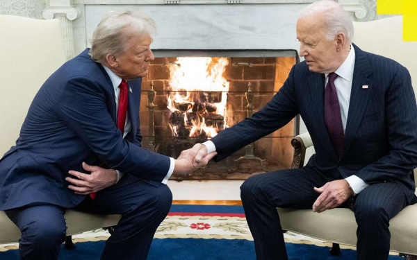 Joe Biden and Donald Trump Shake Hands at White House Meeting as Melania Declines Jill's Invitation