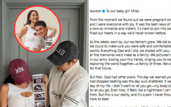 Vlogger Laureen Uy and her husband Miggy Cruz announced the passing of their first child, Miles